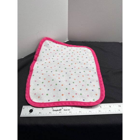 New Generation Doll Horse Blanket 10" x 10" Pink Border Polka Dot Reversible - Picture 2 of 3